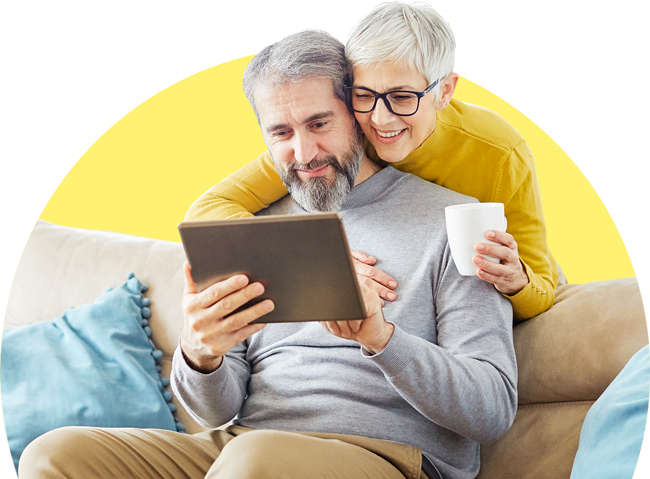 Couple Looking at an iPad